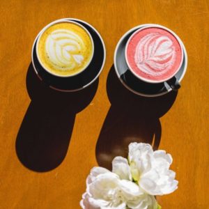 Two pretty cups coffee